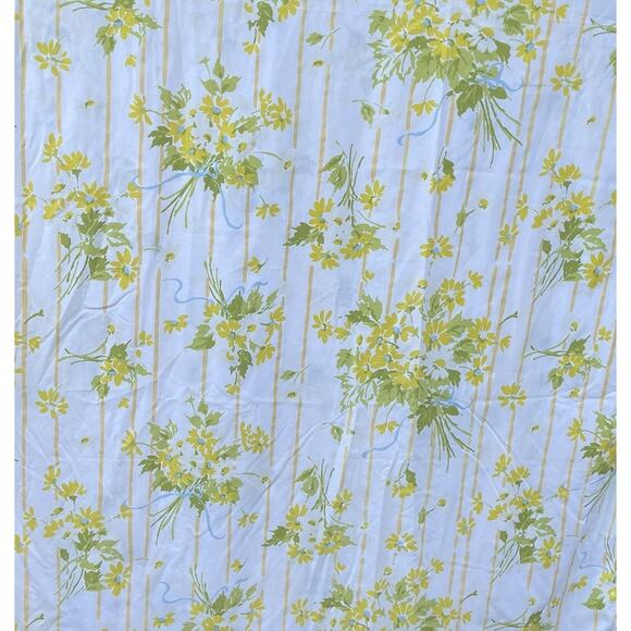 Vintage Utca Sheet Set Twin Yellow Green Floral MCM Daisies 70s - Picture 1 of 14